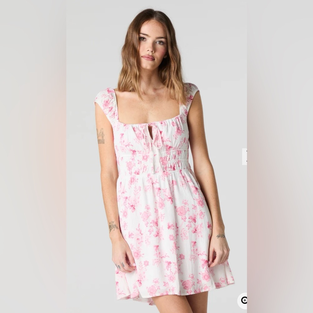 Cut-Out Back Milkmaid Mini Dress - Picture 2 of 3